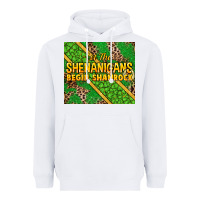 White Let the shenanigans begin shamrock tumbler Heavyweight Hoodie - HowdyJamesFarm