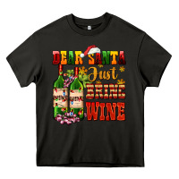 Asphalt dear santa just bring wine Heavy Core Tee - AdoDesignShop