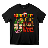 Black dear santa just bring wine Heavy Core Tee - AdoDesignShop