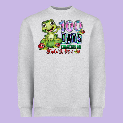 100 Days Chancing My Students Crow Heavyweight Sweatshirt Designed By Sublimationcraftshop