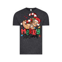Vintage Black merry slothmas Vintage Tee - MaliasSmallBusiness