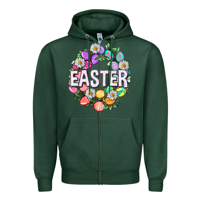 Easter With Eggs And Daisy Easter Day Zipper Hoodie by HowdyJamesFarm | Teevron