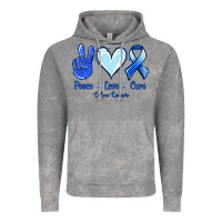 Cloud Rock Peace Love Cure Colon Cancer Vintage Hoodie - Jasminsmagicworld