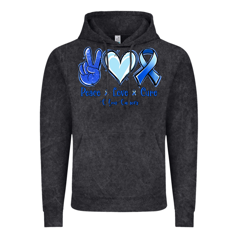 Peace Love Cure Colon Cancer Vintage Hoodie by Jasminsmagicworld | Teevron