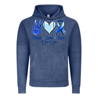 Vintage Denim Peace Love Cure Colon Cancer Vintage Hoodie - Jasminsmagicworld
