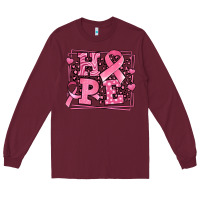 Burgundy Western Hope Breast Cancer Awareness Ribbon Long Sleeve Tee - LillyAllenDesigns