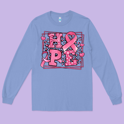 Western Hope Breast Cancer Awareness Ribbon Long Sleeve Tee Designed By Lillyallendesigns