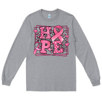 Heather Grey Western Hope Breast Cancer Awareness Ribbon Long Sleeve Tee - LillyAllenDesigns
