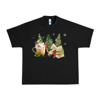 Black christmas coffee and book Urban Heavy Tee - MaliasSmallBusiness
