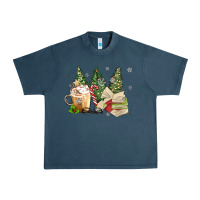 Midnight Navy christmas coffee and book Urban Heavy Tee - MaliasSmallBusiness