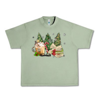 Oil Green christmas coffee and book Urban Heavy Tee - MaliasSmallBusiness