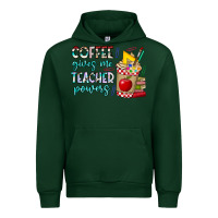 Forest Green Coffee Gives Me Teacher Powers Urban Hoodie - CowhideDigitalArt