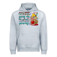 Heather Grey Coffee Gives Me Teacher Powers Urban Hoodie - CowhideDigitalArt