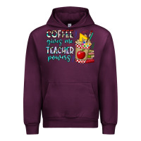 Mauve Wine Coffee Gives Me Teacher Powers Urban Hoodie - CowhideDigitalArt