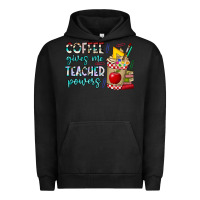 Pigment Black Coffee Gives Me Teacher Powers Urban Hoodie - CowhideDigitalArt