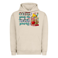 Pigment French Oak Coffee Gives Me Teacher Powers Urban Hoodie - CowhideDigitalArt