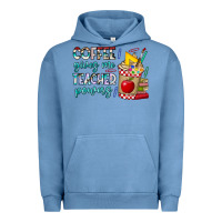Pigment Pebble Blue Coffee Gives Me Teacher Powers Urban Hoodie - CowhideDigitalArt