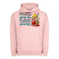 Pigment Salmon Coffee Gives Me Teacher Powers Urban Hoodie - CowhideDigitalArt