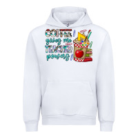 White Coffee Gives Me Teacher Powers Urban Hoodie - CowhideDigitalArt