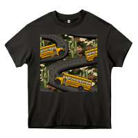 Asphalt cactus camouflage school bus seamless pattern Heavy Core Tee - BundleAndBundleShop