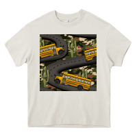Cream cactus camouflage school bus seamless pattern Heavy Core Tee - BundleAndBundleShop