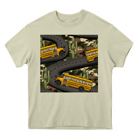 Mossy cactus camouflage school bus seamless pattern Heavy Core Tee - BundleAndBundleShop