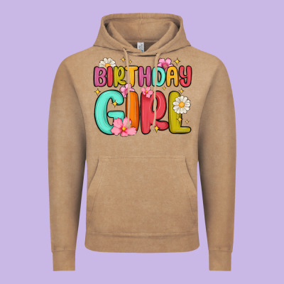 Birthday Girl Vintage Hoodie Designed By Maliassmallbusiness
