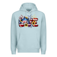 Blue Mist Love 4th of july Premium Hoodie - CowGirlArtShop