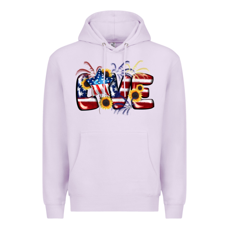 Love 4th Of July Premium Hoodie by CowGirlArtShop | Teevron
