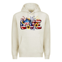 Oatmeal Heather Love 4th of july Premium Hoodie - CowGirlArtShop