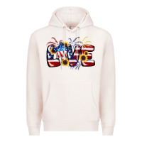 Pale Pink Love 4th of july Premium Hoodie - CowGirlArtShop