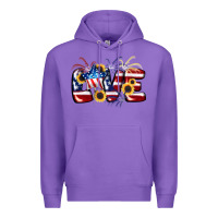 Purple Love 4th of july Premium Hoodie - CowGirlArtShop