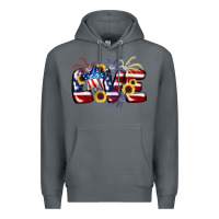 Rock Love 4th of july Premium Hoodie - CowGirlArtShop
