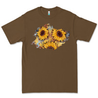 Cacao sunflower glitter leather patch Premium Tee - AdoDesignShop