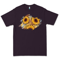 Plum sunflower glitter leather patch Premium Tee - AdoDesignShop