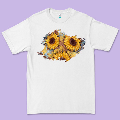 Sunflower Glitter Leather Patch Premium Tee Designed By Adodesignshop