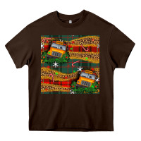 Chocolate Brown christmas school bus seamless pattern Heavy Core Tee - BundleAndBundleShop