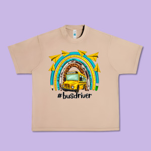 Bus Driver Rainbow Urban Heavy Tee Designed By Nancycooperartshop