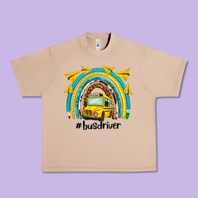 Bus Driver Rainbow Urban Heavy Tee Designed By Nancycooperartshop
