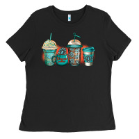 Black turquoise junkie coffee cups Ladies Tee - Jasminsmagicworld