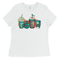White turquoise junkie coffee cups Ladies Tee - Jasminsmagicworld