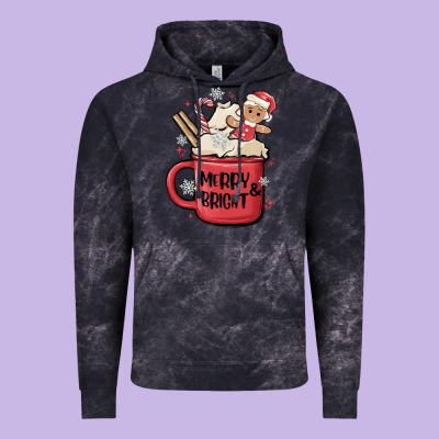 Merry And Bright Vintage Hoodie Designed By Maliassmallbusiness