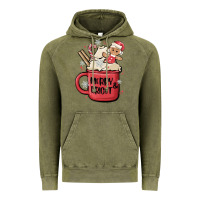Vintage Olive merry and bright Vintage Hoodie - MaliasSmallBusiness