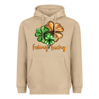 Mushroom Feeling lucky with clover Heavyweight Hoodie - HowdyJamesFarm