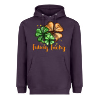 Plum Feeling lucky with clover Heavyweight Hoodie - HowdyJamesFarm