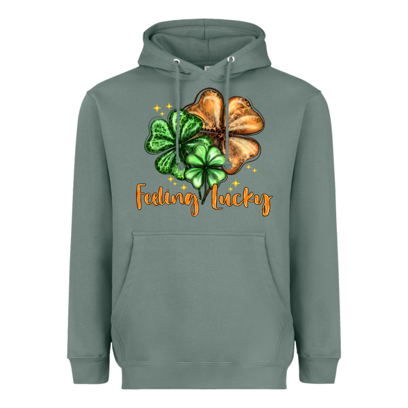 Feeling Lucky With Clover Heavyweight Hoodie by HowdyJamesFarm | Teevron
