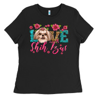 Black love shih tzus Ladies Tee - Artiststas