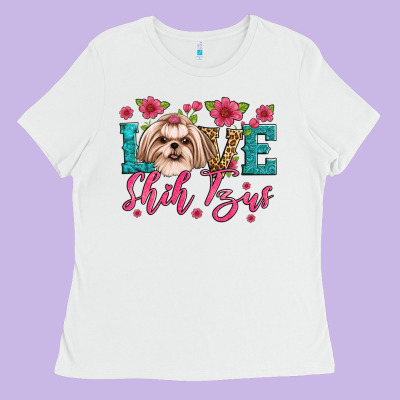 Love Shih Tzus Ladies Tee Designed By Artiststas