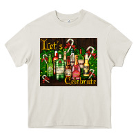 Cream Christmas cocktail Heavy Core Tee - AdoDesignShop