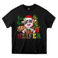 Ho Ho Heifer Little Cute Christmas Cow Heavy Core Tee | Teevron